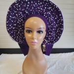 Classic Purple Auto Gele Ready-Made