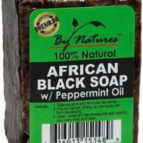 BY NATURES 100% NAT AFRICAN BLACK SOAP W/PEPPERMIN