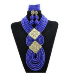 Luxurious Wedding Blue Jewelry Beads Set