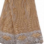 Beautiful Gold French Lace Fabric