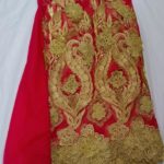 Red French lace Fabric Materia