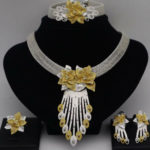 Gold Plated 4pic Jewelry Set Gold & Silver