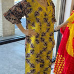 Lovely Yellow Ankara ready made dress fully embroidery design