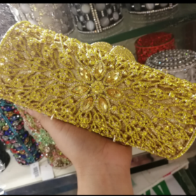 YELLOW EXQUISITE CLASSIC DAZZING CRYSTAL PARTY PURSE