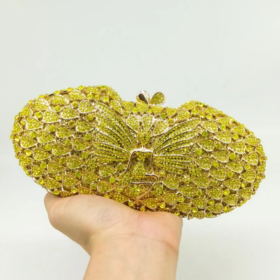 YELLOW EXQUISITE CLASSIC DAZZING CRYSTAL PARTY PURSE