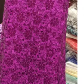 Purple Cord Lace Fabric