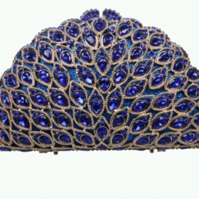 Gorgeous Royal Blue Peach clutch purse