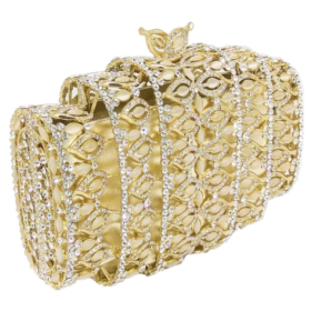 EXQUISITE CLASSIC DAZZING CRYSTAL GOLD PARTY PURSE