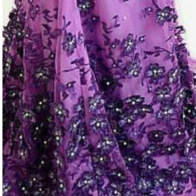 Beautiful Flower Purple French Lace Fabric