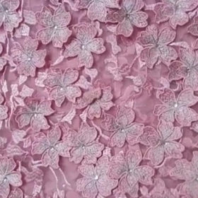 Beautiful Flower Pink French Lace Fabric