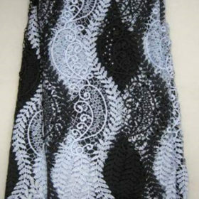 AFRICAN BEAUTIFUL BLACK &WHITE COLD LACE FABRIC