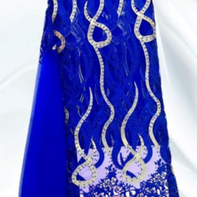 Elegant Royal Blue Lace Material