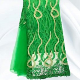 Elegant Green Lace Material