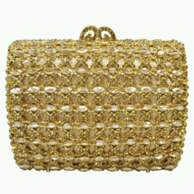 EXQUISITE CLASSIC DAZZING CRYSTAL GOLD PARTY PURSE