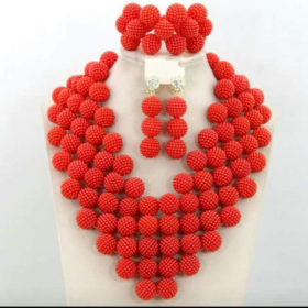 Red Elegant Party Beads Set 3