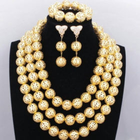 Fashion Wedding African Gold beads Jewelry Sets For Women