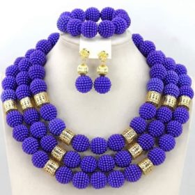 Wedding Blue Complete Set Beads Jewelry Set