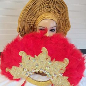 Bridal Traditional Feather Hand Fan 3