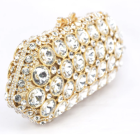 EXQUISITE CLASSIC DAZZING CRYSTAL GOLD PARTY PURSE