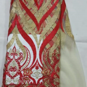 Gold/Red French Lace