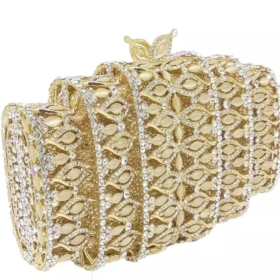 EXQUISITE CLASSIC DAZZING CRYSTAL GOLD PARTY PURSE