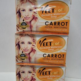 Veetgold carrot extra whitening aha and kojic acid soap 200g