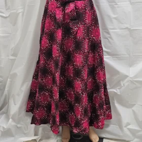 Lovely Pink Elegant African Ankara Long Women Skirt