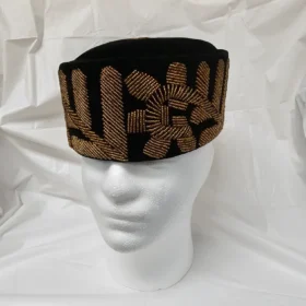 African Traditional Black  Men's Cap king African wedding hat