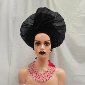 Ready made Black Auto Gele