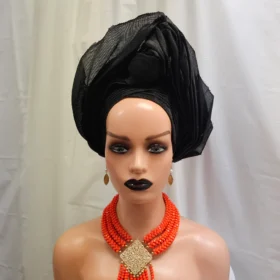 Black African Auto Gele Headtie