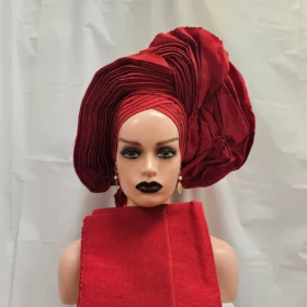 Auto Gele Headtie with Shoulder Shawls