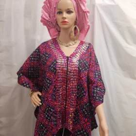 Pink African Ankara Women Dress Top